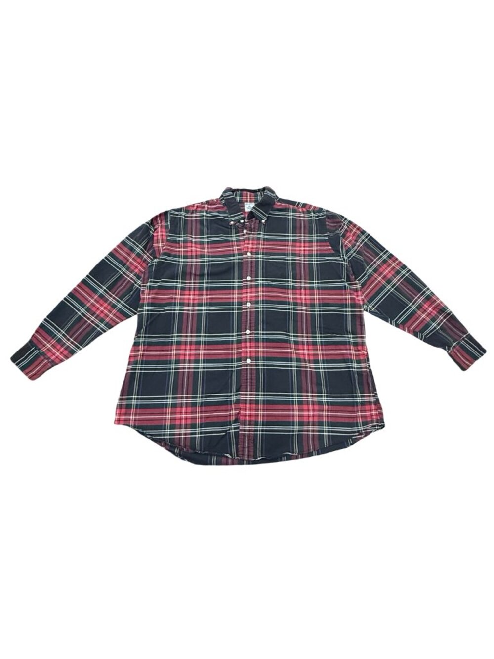 Vintage 1990s Brooks Brothers Plaid Button Up Shirt Red Black USA Made